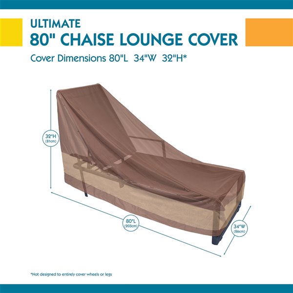 Duck Covers Ultimate Patio Chaise Lounge Cover - Polyester - 34-in x 80-in - Mocha Cappuccino