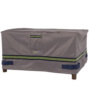 Duck Covers Soteria Rain Proof Rectangular Patio Ottoman Table Cover - Polyester - 25-in - Grey