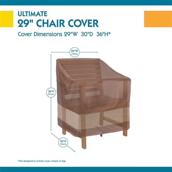 Duck Covers Ultimate Patio Chair Cover - Polyester - 29-in - Mocha Cappuccino