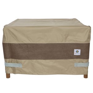 Duck Covers Elegant Square Fire Pit Cover - 32-in - Swiss Coffee