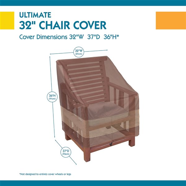 Duck Covers Ultimate 32-in Polyester Patio Chair Cover - Mocha Cappuccino