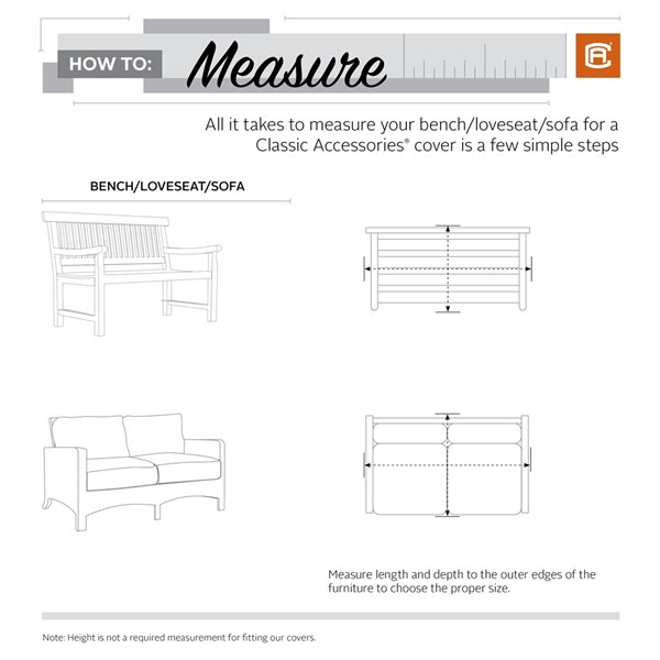 Classic Accessories Ravenna 76 L x 40 D x 31-in H Dark Taupe Polyester Patio Sofa Cover