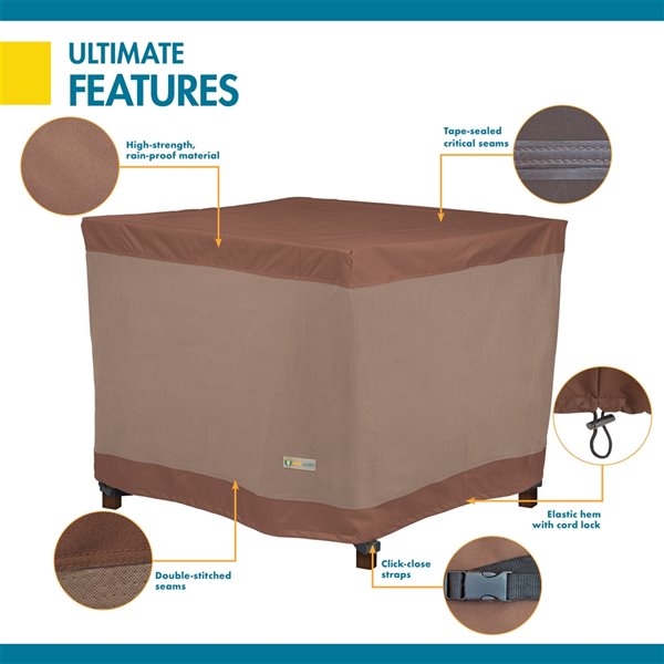 Duck Covers Ultimate Square Table Cover - Polyester - 42-in - Mocha Cappuccino