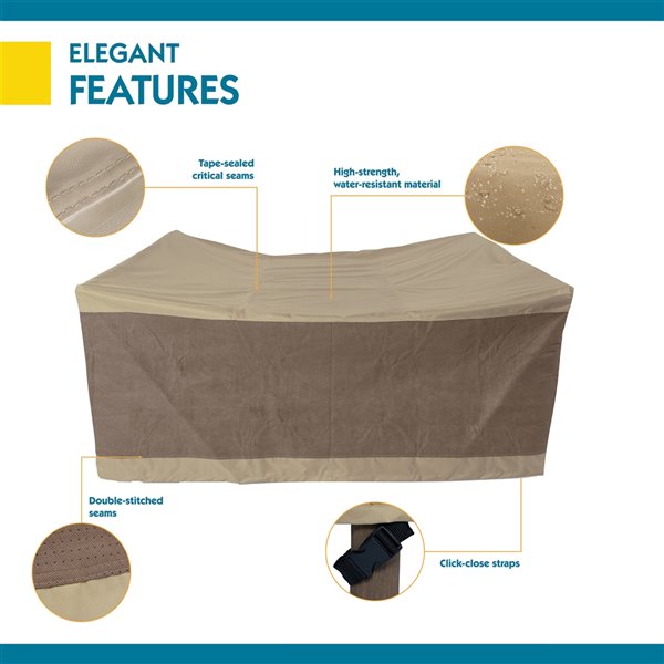 Duck Covers Elegant Square Patio Table and Chair Set Cover Polyester