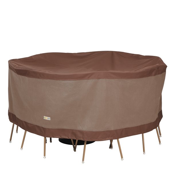 Duck Covers Ultimate Round Table and Chair Set Cover - Polyester - 62-in - Mocha Cappuccino