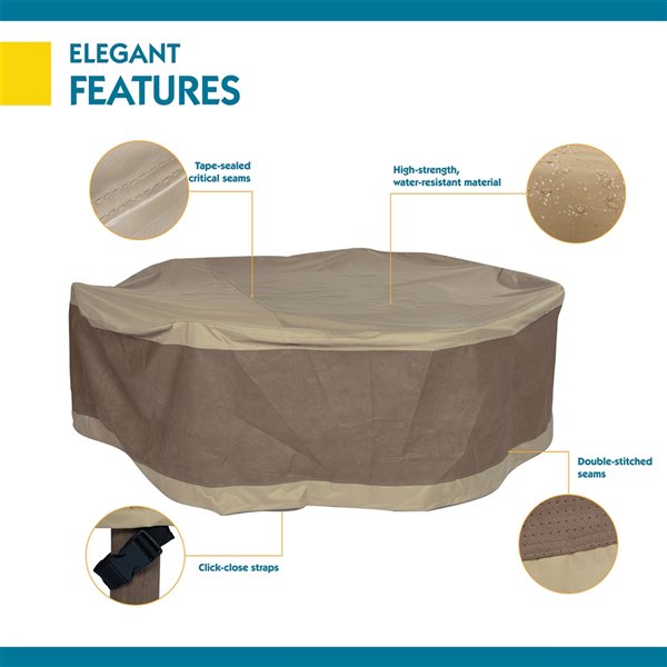 Duck Covers Elegant Round Patio Table and Chair Set Cover Polyester