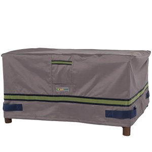 Duck Covers Soteria Square Patio Ottoman/Side Table Cover - Polyester - 26-in - Grey