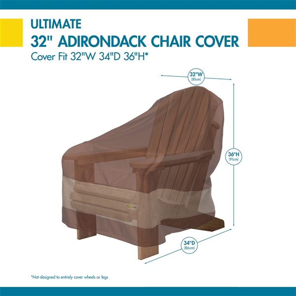 Duck Covers Ultimate Adirondack Chair Cover Polyester 36 In Mocha