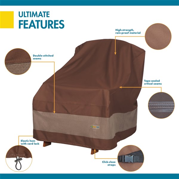 Duck Covers Ultimate Adirondack Chair Cover Polyester 36in Mocha
