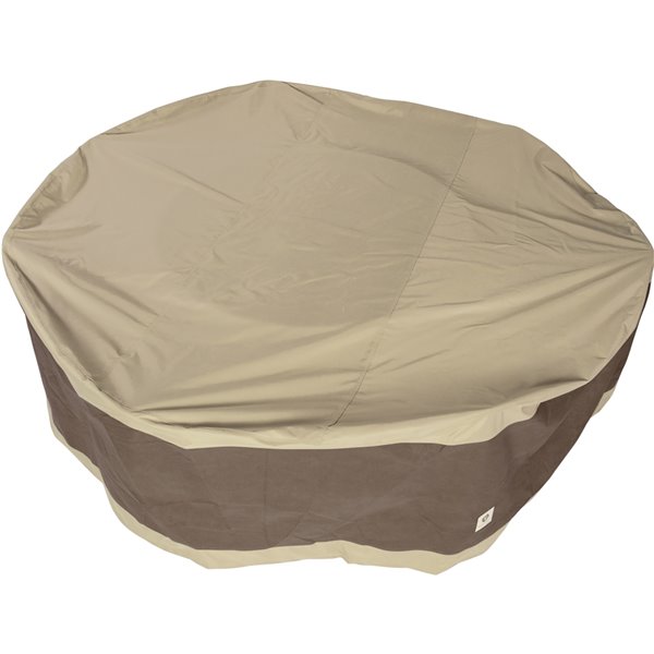 Duck Covers Elegant Round Table and Chair Set Cover - Polyester - 108-in - Swiss Coffee