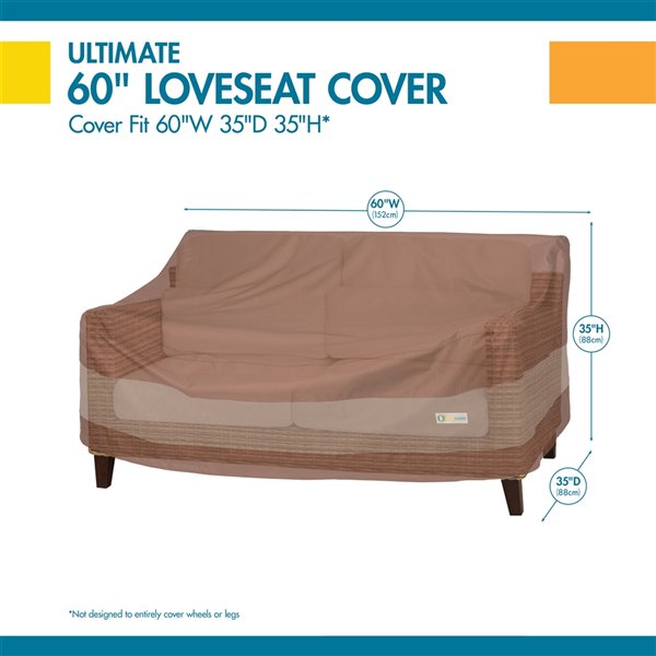 Duck Covers Ultimate Loveseat Cover - Polyester - 34-in - Mocha Cappuccino