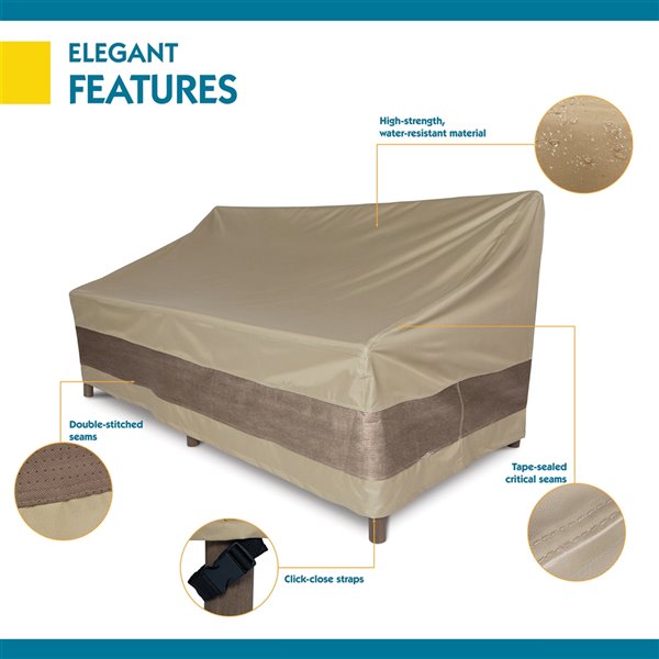 Duck Covers Elegant Patio Sofa Cover - Polyester - 87-in - Swiss Coffee