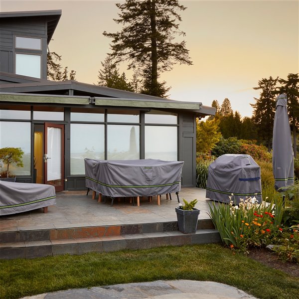 Duck Covers Soteria Rain Proof Square Fire Pit Cover 32in Grey