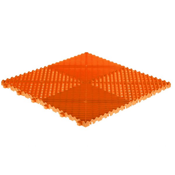 Swisstrax MotorMat Garage Floor Tile - 15.75-in x 15.75-in - Orange and ...