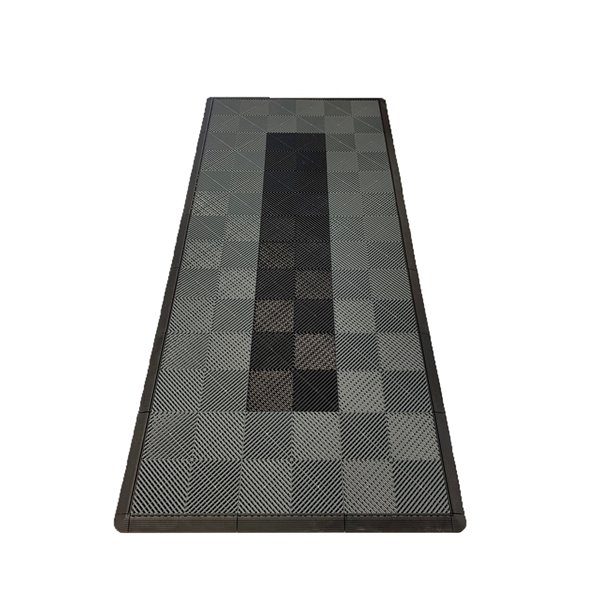 Swisstrax MotorMat Garage Floor Tile - 15.75-in x 15.75-in - Grey and Black - 45-Piece