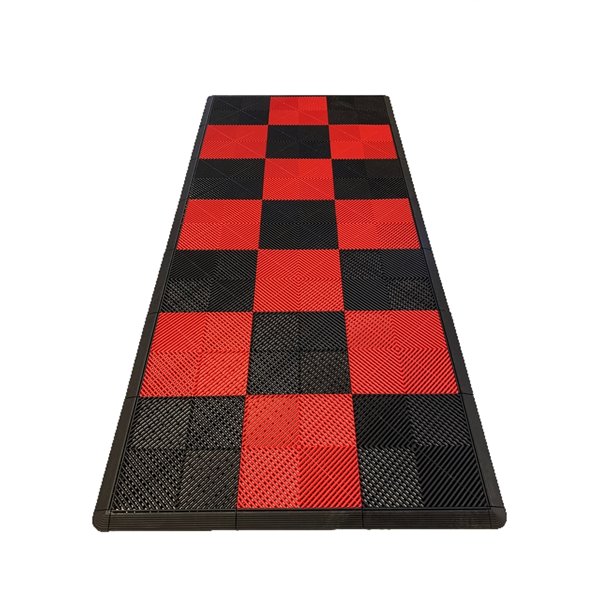 Swisstrax MotorMat Garage Floor Tile - 15.75-in x 15.75-in - Red and ...