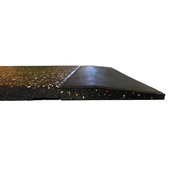 RubberMax Ramp Tile Multipurpose Flooring 10in x 39in Black