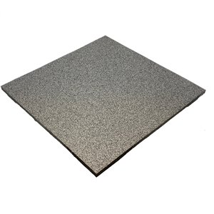 RubberBox Fitness Tile Multipurpose Flooring - 19.75-in x 19.75-in - Grey/Black