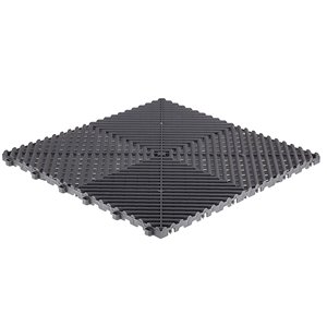 Tuile de plancher pour garage CarTrax Rib par SwissTrax, 15,75 po x 15,75 po, gris ardoise, 24 pièces