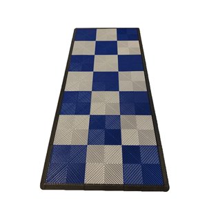 Swisstrax MotorMat Garage Floor Tile - 15.75-in x 15.75-in - Blue and Silver - 45-Piece