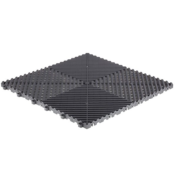 Swisstrax CarTrax Rib 15.75 x 15.75-In 6-Piece Garage Floor Tiles in Slate Grey