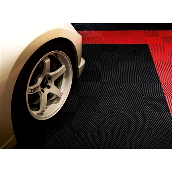 Carreaux de plancher pour garage CarTrax Rib par Swisstrax 15,75 x