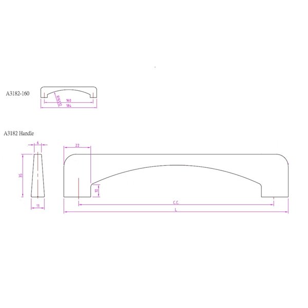 Richelieu Consenza 6 5/16-in (160 mm) Red Contemporary Metal Pull