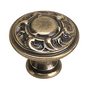 Richelieu 1.18-in Burnished Brass Round Traditional Cabinet Knob (1-Pack)