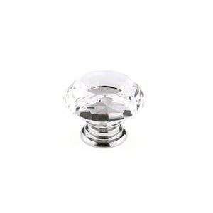 Bouton contemporain conique Bolzano de Richelieu, 1,97 po, chrome/transparent