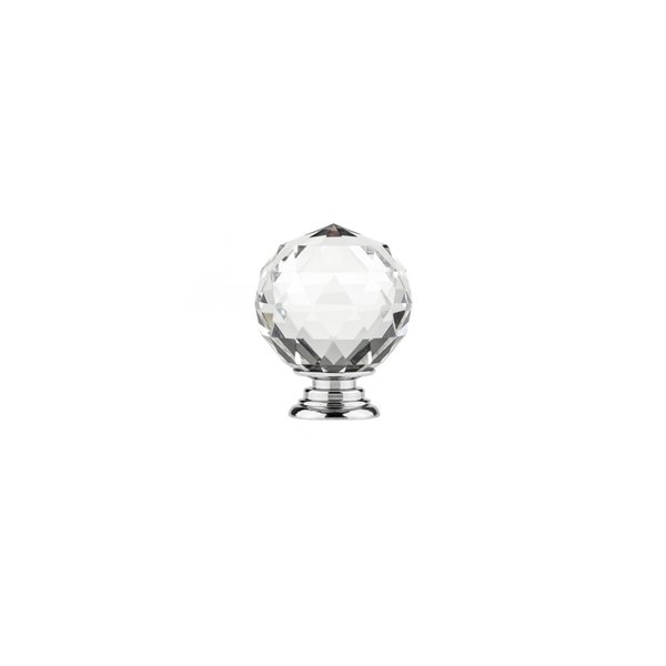 Bouton contemporain rond Pordenone de Richelieu, 1,97 po, cristal/transparent/chrome