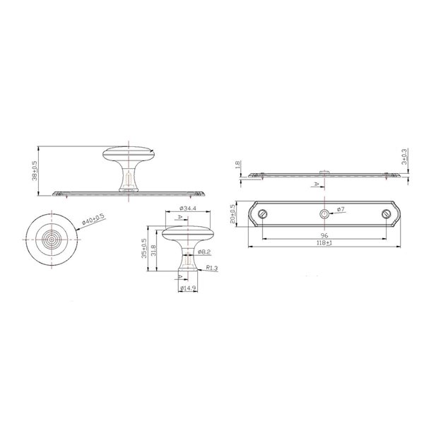 Bouton transitionnel rond Altadore de Richelieu, 1,57 po, champagne bronze