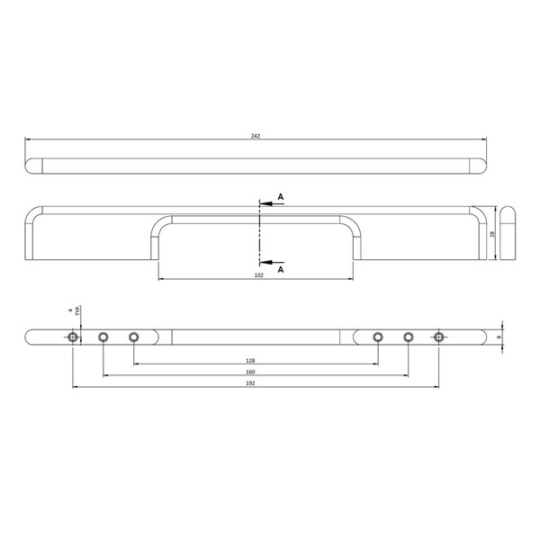 Richelieu 5 1/16-in to 7 9/16-in (128 mm to 192 mm) Matte Chrome Contemporary Cabinet Pull