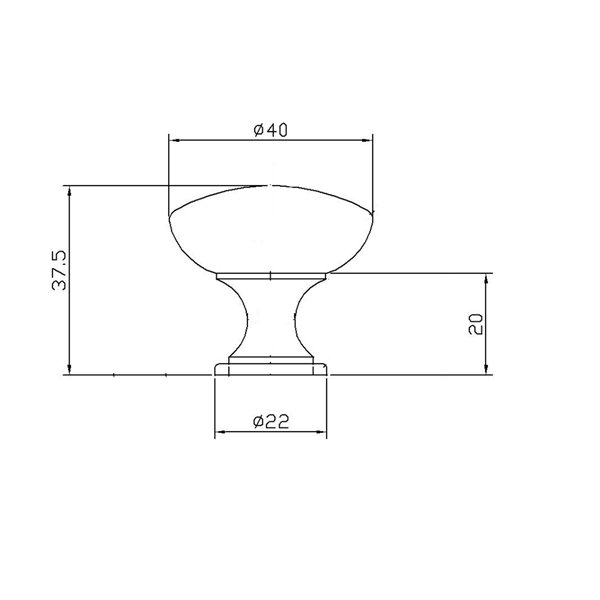 Bouton contemporain champignon Copperfield de Richelieu, 1,57 po, laiton satiné