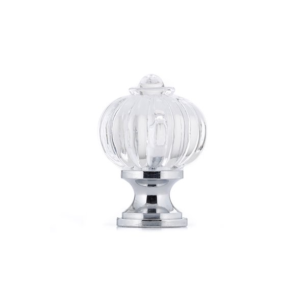 Bouton moderne rond Montreuil de Richelieu, 1,1 po, transparent/chrome