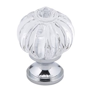 Richelieu Montreuil 1.1-in Clear/Chrome Round Modern Cabinet Knob (1-Pack)