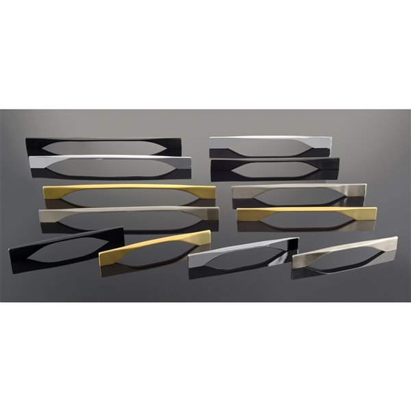 Richelieu Creston 11 3/8-in to 12 5/8-in (288 mm to 320 mm) Matte Black Cabinet Pull