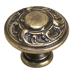 Bouton traditionnel rond de Richelieu, 1,38 po, laiton poli