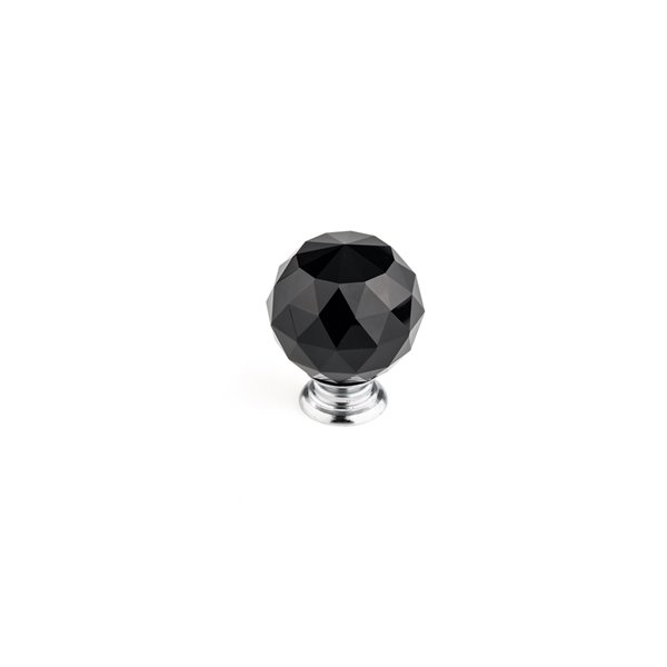 Richelieu Pordenone 1.97-in Chrome/Black Round Contemporary Cabinet Knob (1-Pack)