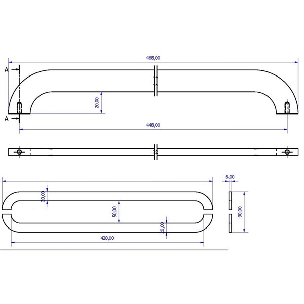 Richelieu 17 5/8-in (448 mm) Center-to-Center Brushed Nickel Modern Cabinet Pull