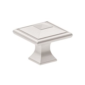 Richelieu Matera 1.5-in Brushed Nickel Square Transitional Cabinet Knob (1-Pack)