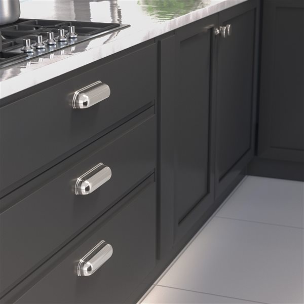 Richelieu Portici 5 1/16-in (128 mm) Polished Nickel Transitional Cabinet  Pull