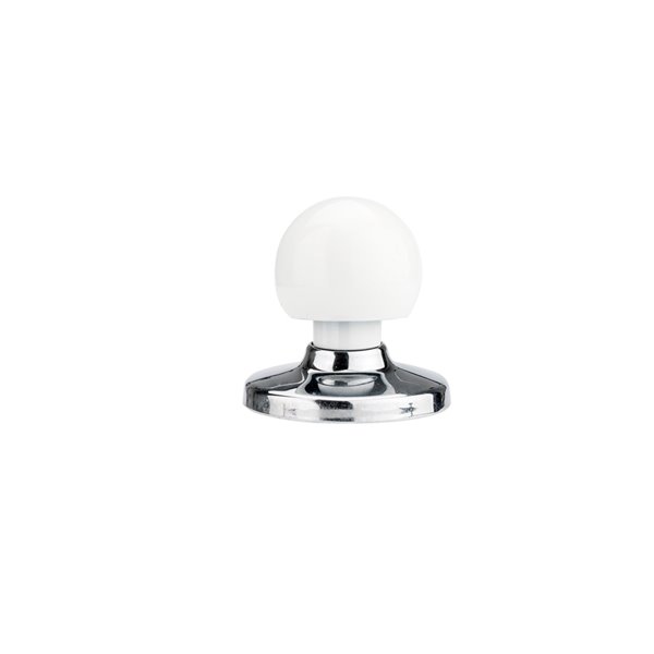 Bouton traditionnel rond Evanston de Richelieu, 1,25 po, chrome/blanc