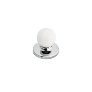 Bouton traditionnel rond Evanston de Richelieu, 1,25 po, chrome/blanc