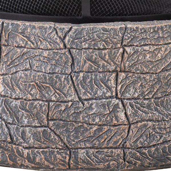 Sunjoy Eason Round Wood-Burning Firepit - 26.18-in - Grey Steel