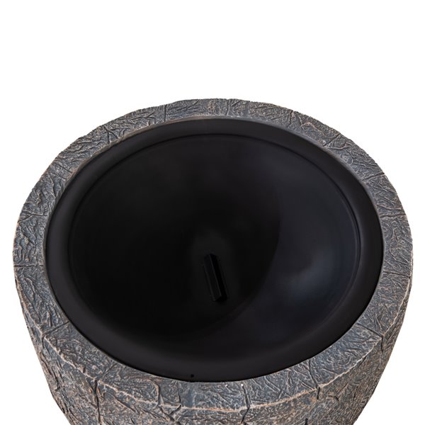 Sunjoy Eason Round Wood-Burning Firepit - 26.18-in - Grey Steel