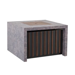 Foyer d'extérieur carré au gaz Farnsworth de Sunjoy, 38 po, 37 000 BTU, gris