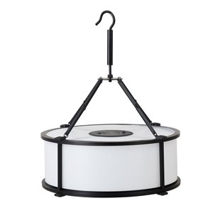 Sunjoy Outdoor Chandelier with Bluetooth Speaker - Rechargeable LED Light - White/Black