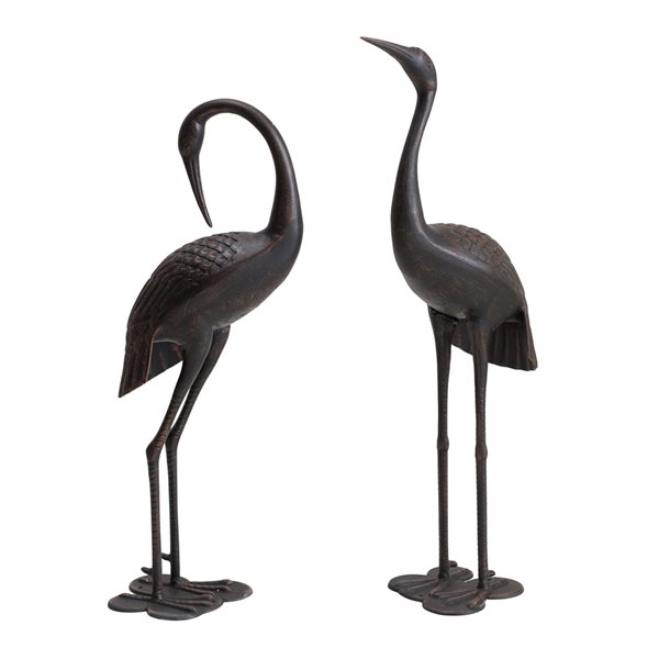 Sunjoy Cecil Cast Aluminum Decorative Garden Crane Set 43 31 In Bronze 2 Piece D101009700 Rona - Garden Crane Statues