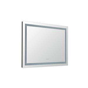 Miroir Luxury Sunjoy avec lumière DEL, 36 po x 47,8 po, argent