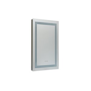 Miroir Luxury Sunjoy avec lumière DEL, 36 po x 24,02 po, argent